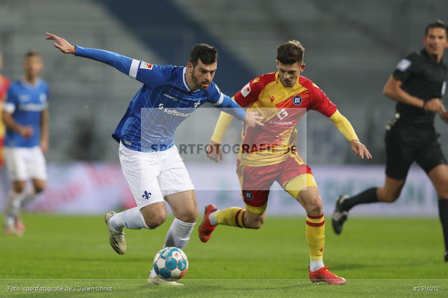 Luca Pfeiffer, Merck-Stadion, Darmstadt, 15.01.2022, DFL, sport, action, Fussball, Januar 2022, Saison 2021/2022, 2. Bundesliga, KSC, SV98, Karlsruher SC, SV Darmstadt 98 - Bild-ID: 2316212