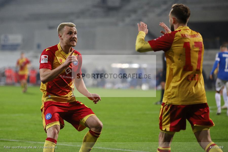 Torjubel, Marco Thiede, Merck-Stadion, Darmstadt, 15.01.2022, DFL, sport, action, Fussball, Januar 2022, Saison 2021/2022, 2. Bundesliga, KSC, SV98, Karlsruher SC, SV Darmstadt 98 - Bild-ID: 2316289
