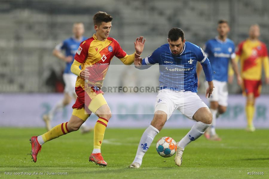 Luca Pfeiffer, Merck-Stadion, Darmstadt, 15.01.2022, DFL, sport, action, Fussball, Januar 2022, Saison 2021/2022, 2. Bundesliga, KSC, SV98, Karlsruher SC, SV Darmstadt 98 - Bild-ID: 2316335