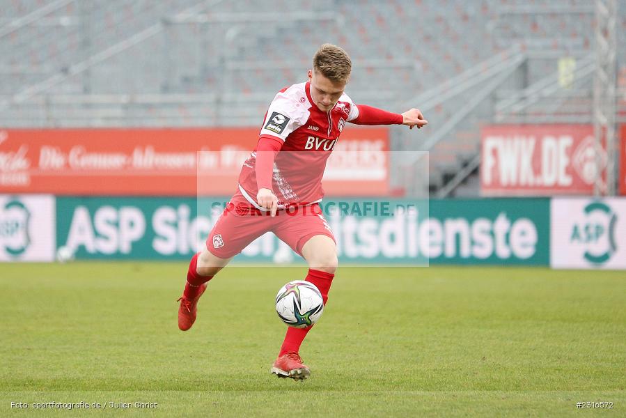 Leon Schneider, FLYERALARM Arena, Würzburg, 22.01.2022, DFL, sport, action, Fussball, Januar 2022, Saison 2021/2022, 3. Liga, SVW, FWK, SV Waldhof Mannheim 07, FC Würzburger Kickers - Bild-ID: 2316572