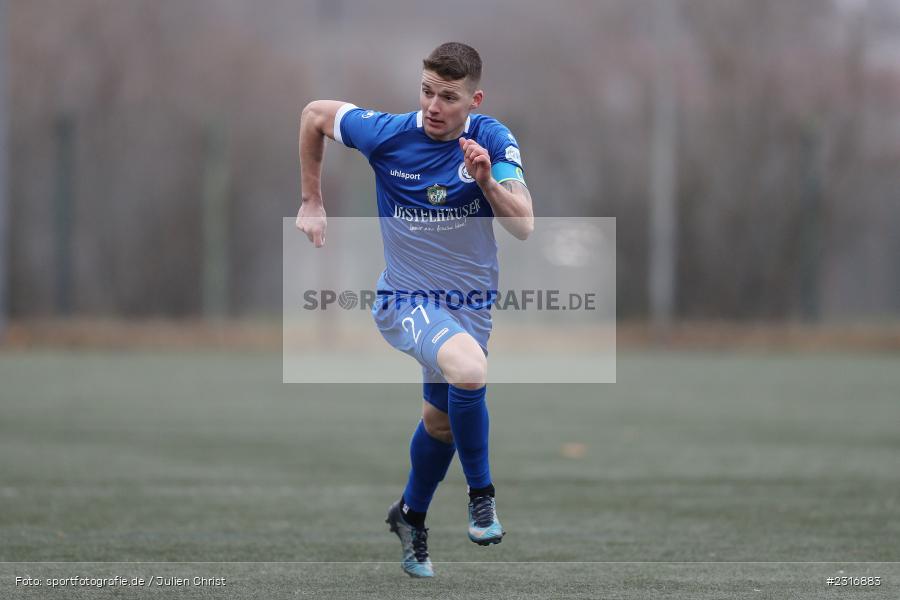 Dennie Michel, Sepp-Endres-Sportanlage, Würzburg, 29.01.2022, BFV, sport, action, Fussball, Januar 2022, Saison 2021/2022, Landesfreundschaftsspiele, Verbandsliga Würrtemberg, Bayernliga Nord, FSV, WFV, FSV Hollenbach, Würzburger FV - Bild-ID: 2316883