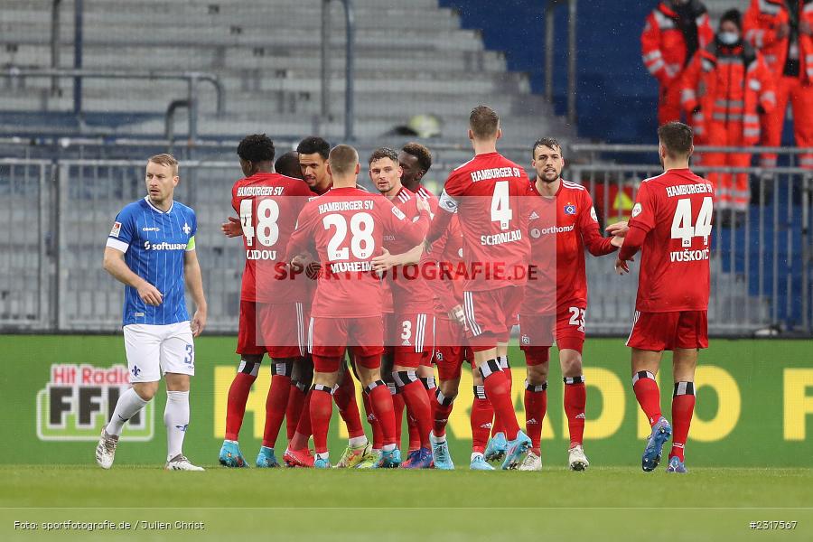 Robert Glatzel, Merck-Stadion am Böllenfalltor, Darmstadt, 06.02.2022, DFL, sport, action, Februar 2022, Saison 2021/2022, 2. Bundesliga, HSV, SV98, Hamburger SV, SV Darmstadt 98 - Bild-ID: 2317567