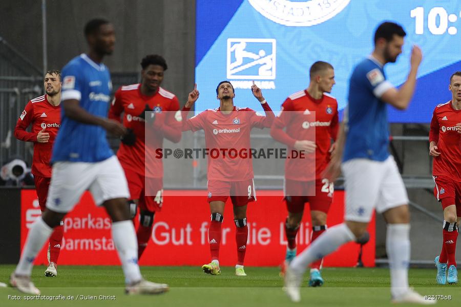 Robert Glatzel, Merck-Stadion am Böllenfalltor, Darmstadt, 06.02.2022, DFL, sport, action, Februar 2022, Saison 2021/2022, 2. Bundesliga, HSV, SV98, Hamburger SV, SV Darmstadt 98 - Bild-ID: 2317568