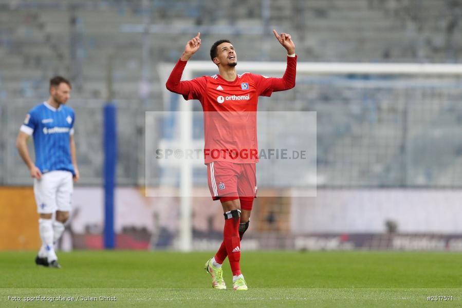 Robert Glatzel, Merck-Stadion am Böllenfalltor, Darmstadt, 06.02.2022, DFL, sport, action, Februar 2022, Saison 2021/2022, 2. Bundesliga, HSV, SV98, Hamburger SV, SV Darmstadt 98 - Bild-ID: 2317571