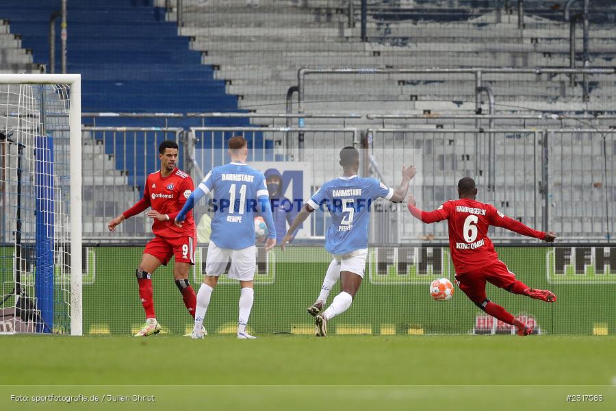 David Kinsombi, Merck-Stadion am Böllenfalltor, Darmstadt, 06.02.2022, DFL, sport, action, Februar 2022, Saison 2021/2022, 2. Bundesliga, HSV, SV98, Hamburger SV, SV Darmstadt 98 - Bild-ID: 2317583