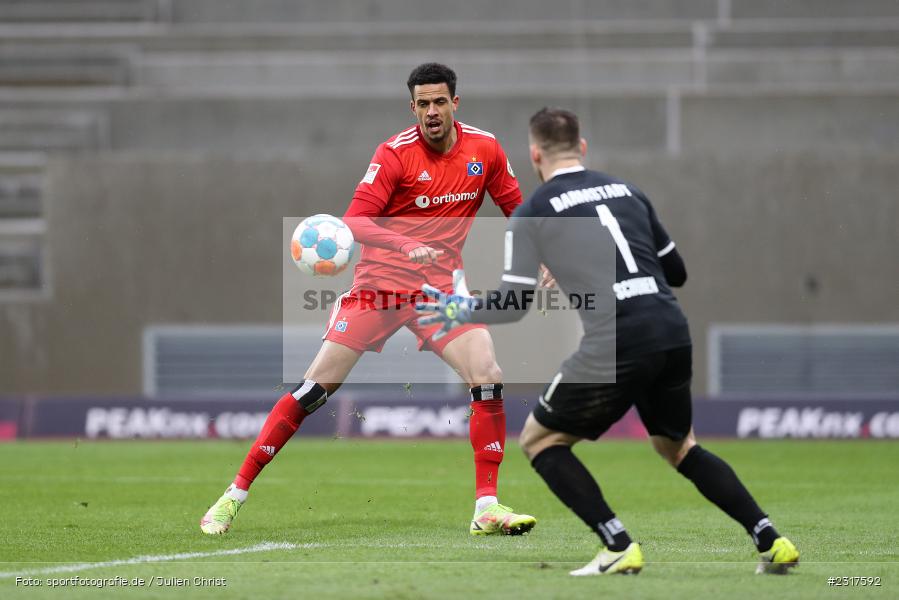 Robert Glatzel, Merck-Stadion am Böllenfalltor, Darmstadt, 06.02.2022, DFL, sport, action, Februar 2022, Saison 2021/2022, 2. Bundesliga, HSV, SV98, Hamburger SV, SV Darmstadt 98 - Bild-ID: 2317592