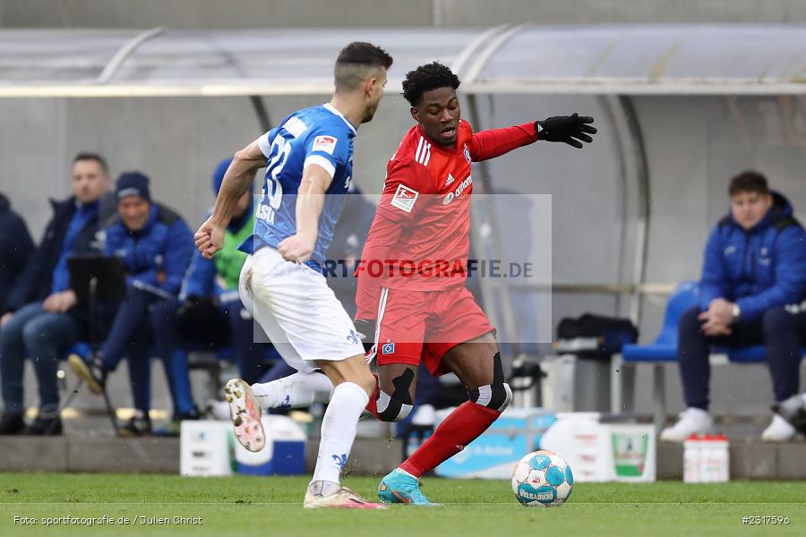 Faride Alidou, Merck-Stadion am Böllenfalltor, Darmstadt, 06.02.2022, DFL, sport, action, Februar 2022, Saison 2021/2022, 2. Bundesliga, HSV, SV98, Hamburger SV, SV Darmstadt 98 - Bild-ID: 2317596