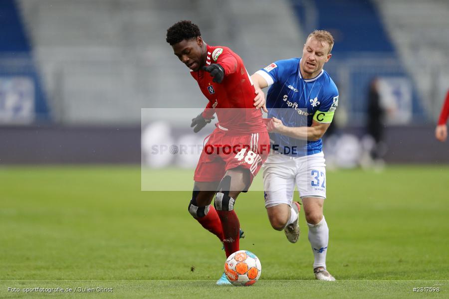 Faride Alidou, Merck-Stadion am Böllenfalltor, Darmstadt, 06.02.2022, DFL, sport, action, Februar 2022, Saison 2021/2022, 2. Bundesliga, HSV, SV98, Hamburger SV, SV Darmstadt 98 - Bild-ID: 2317598