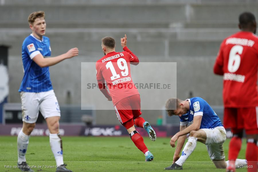 Manuel Wintzheimer, Merck-Stadion am Böllenfalltor, Darmstadt, 06.02.2022, DFL, sport, action, Februar 2022, Saison 2021/2022, 2. Bundesliga, HSV, SV98, Hamburger SV, SV Darmstadt 98 - Bild-ID: 2317603