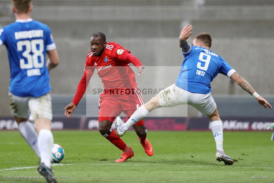 David Kinsombi, Merck-Stadion am Böllenfalltor, Darmstadt, 06.02.2022, DFL, sport, action, Februar 2022, Saison 2021/2022, 2. Bundesliga, HSV, SV98, Hamburger SV, SV Darmstadt 98 - Bild-ID: 2317699 David Kinsombi, Merck-Stadion am Böllenfalltor, Darmstadt, 06.02.2022, DFL, sport, action, Februar 2022, Saison 2021/2022, 2. Bundesliga, HSV, SV98, Hamburger SV, SV Darmstadt 98 - Bild-ID: 2317699