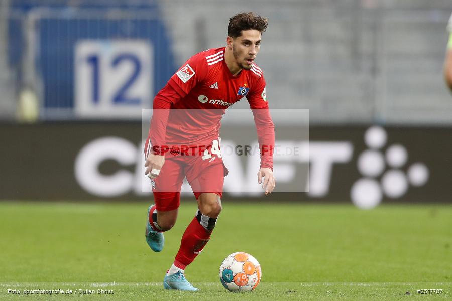 Ludovit Reis, Merck-Stadion am Böllenfalltor, Darmstadt, 06.02.2022, DFL, sport, action, Februar 2022, Saison 2021/2022, 2. Bundesliga, HSV, SV98, Hamburger SV, SV Darmstadt 98 - Bild-ID: 2317707