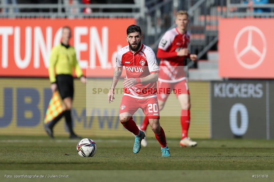 Fanol Perdedaj, FLYERALARM Arena, Würzburg, 12.02.2022, DFL, sport, action, Februar 2022, Saison 2021/2022, 3. Liga, MSV, FWK, MSV Duisburg, FC Würzburger Kickers - Bild-ID: 2317878
