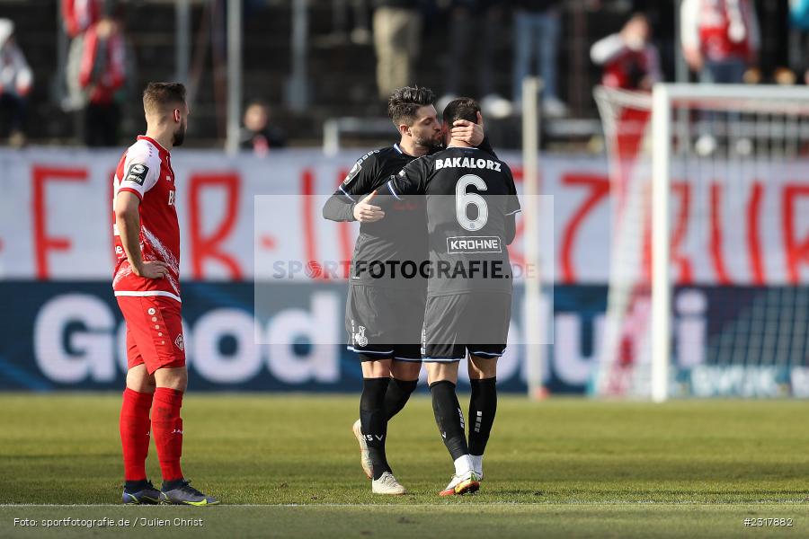 Torjubel, Moritz Stoppelkamp, FLYERALARM Arena, Würzburg, 12.02.2022, DFL, sport, action, Februar 2022, Saison 2021/2022, 3. Liga, MSV, FWK, MSV Duisburg, FC Würzburger Kickers - Bild-ID: 2317882