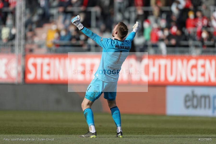 Hände, Arme, gestikuliert, Torjubel, Leo Weinkauf, FLYERALARM Arena, Würzburg, 12.02.2022, DFL, sport, action, Februar 2022, Saison 2021/2022, 3. Liga, MSV, FWK, MSV Duisburg, FC Würzburger Kickers - Bild-ID: 2317885
