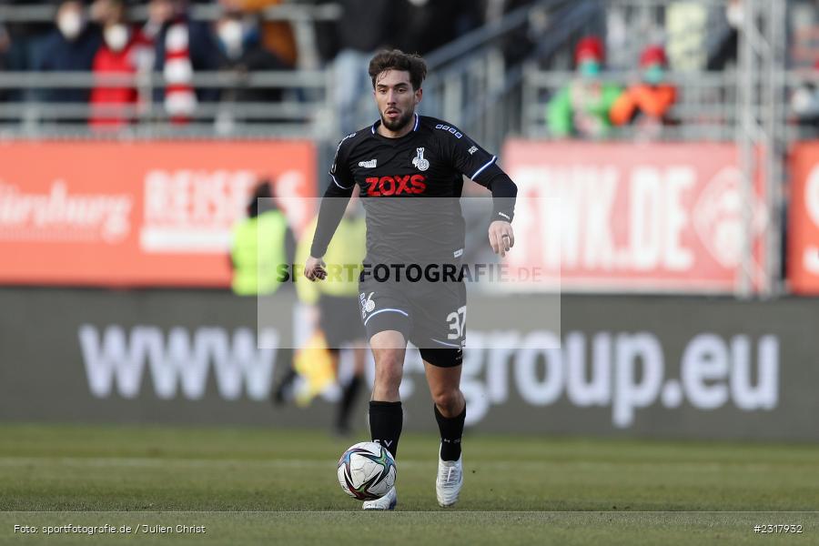 Marlon Frey, FLYERALARM Arena, Würzburg, 12.02.2022, DFL, sport, action, Februar 2022, Saison 2021/2022, 3. Liga, MSV, FWK, MSV Duisburg, FC Würzburger Kickers - Bild-ID: 2317932