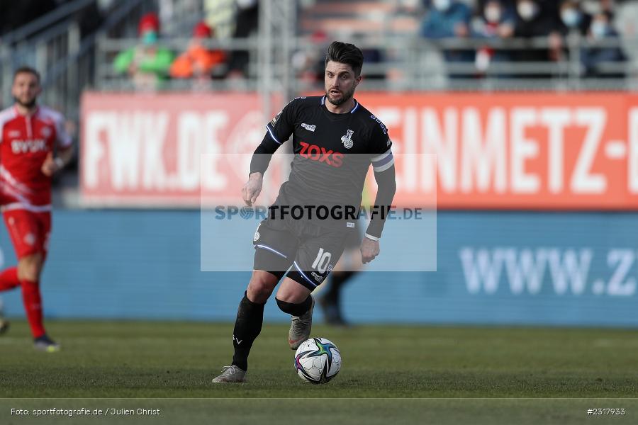 Moritz Stoppelkamp, FLYERALARM Arena, Würzburg, 12.02.2022, DFL, sport, action, Februar 2022, Saison 2021/2022, 3. Liga, MSV, FWK, MSV Duisburg, FC Würzburger Kickers - Bild-ID: 2317933