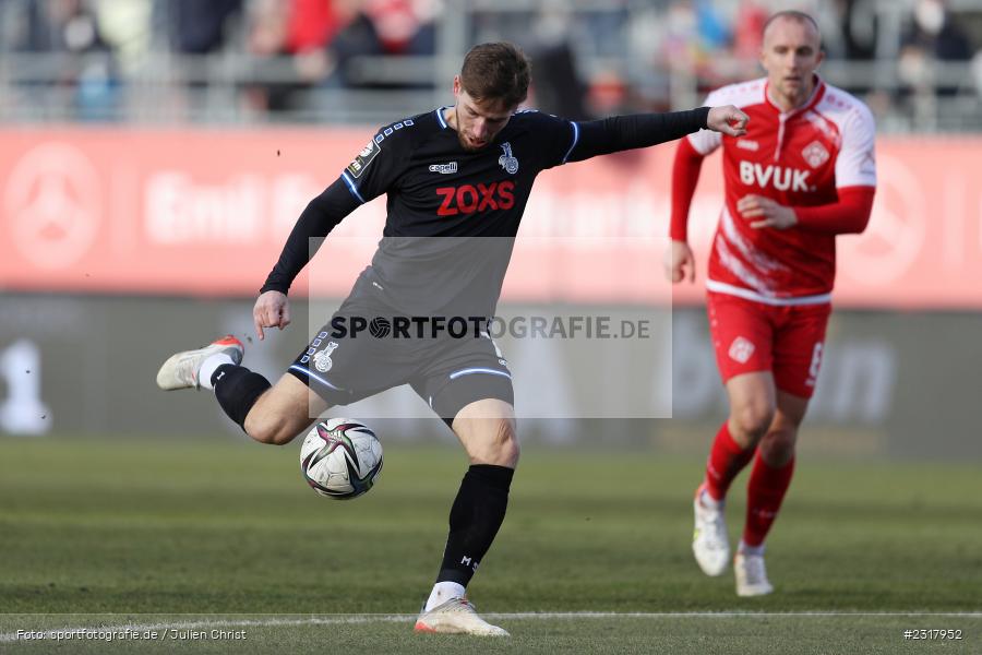 Kolja Pusch, FLYERALARM Arena, Würzburg, 12.02.2022, DFL, sport, action, Februar 2022, Saison 2021/2022, 3. Liga, MSV, FWK, MSV Duisburg, FC Würzburger Kickers - Bild-ID: 2317952