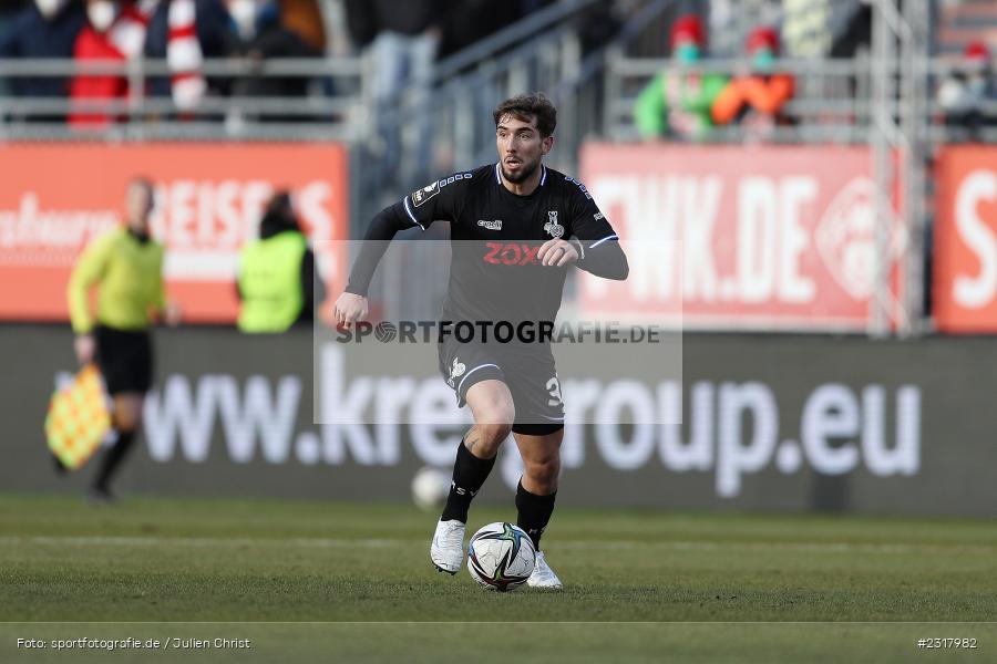 www.kregroup.eu, Marlon Frey, FLYERALARM Arena, Würzburg, 12.02.2022, DFL, sport, action, Februar 2022, Saison 2021/2022, 3. Liga, MSV, FWK, MSV Duisburg, FC Würzburger Kickers - Bild-ID: 2317982
