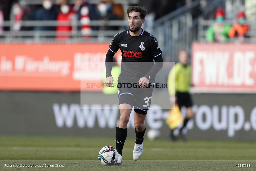 Marlon Frey, FLYERALARM Arena, Würzburg, 12.02.2022, DFL, sport, action, Februar 2022, Saison 2021/2022, 3. Liga, MSV, FWK, MSV Duisburg, FC Würzburger Kickers - Bild-ID: 2317983