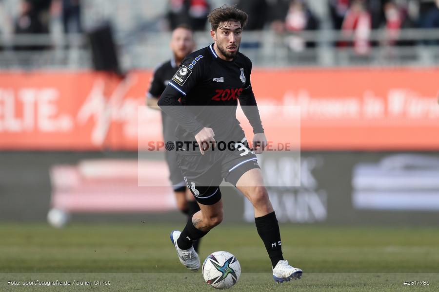 Marlon Frey, FLYERALARM Arena, Würzburg, 12.02.2022, DFL, sport, action, Februar 2022, Saison 2021/2022, 3. Liga, MSV, FWK, MSV Duisburg, FC Würzburger Kickers - Bild-ID: 2317986