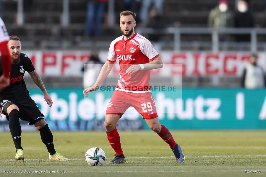 David Kopacz, FLYERALARM Arena, Würzburg, 12.02.2022, DFL, sport, action, Februar 2022, Saison 2021/2022, 3. Liga, MSV, FWK, MSV Duisburg, FC Würzburger Kickers - Bild-ID: 2317988