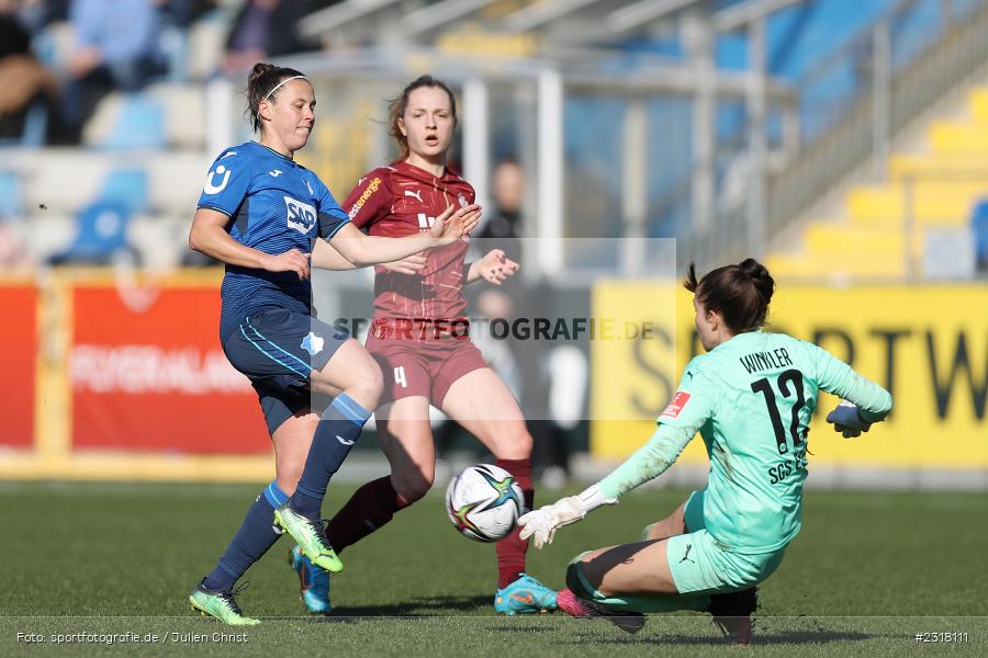 Nina Räcke, Sophia Winkler, Dietmar-Hopp-Stadion, Hoffenheim, 13.02.2022, DFB, sport, action, Februar 2022, Saison 2021/2022, FLYERALARM Frauen-Bundesliga, FFBL, SGS, TSG, SGS Essen, TSG 1899 Hoffenheim - Bild-ID: 2318111 Nina Räcke, Sophia Winkler, Dietmar-Hopp-Stadion, Hoffenheim, 13.02.2022, DFB, sport, action, Februar 2022, Saison 2021/2022, FLYERALARM Frauen-Bundesliga, FFBL, SGS, TSG, SGS Essen, TSG 1899 Hoffenheim - Bild-ID: 2318111