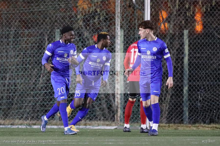 Torjubel, Jayson Tuda, Sepp Endres Sportanlage, Würzburg, 15.02.2022, BFV, sport, action, Februar 2022, Saison 2021/2022, Freundschaftsspiele, FTS, WFV, FT Schweinfurt, Würzburger FV - Bild-ID: 2318307