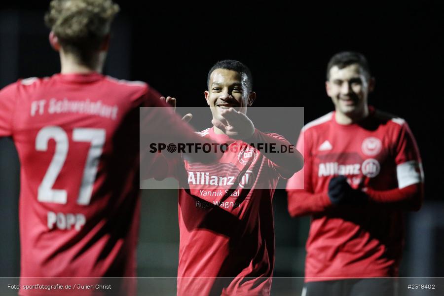 Fabian Reith, Tyrell Walton, Sepp Endres Sportanlage, Würzburg, 15.02.2022, BFV, sport, action, Februar 2022, Saison 2021/2022, Freundschaftsspiele, FTS, WFV, FT Schweinfurt, Würzburger FV - Bild-ID: 2318402