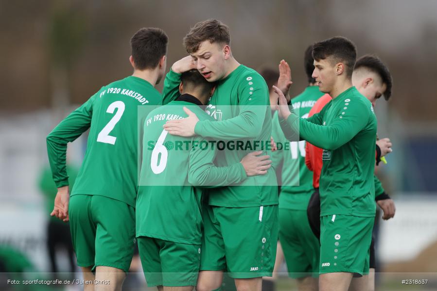 Torjubel, Jakob Fischer, Kunstrasenplatz, Erlabrunn, 19.02.2022, BFV, sport, action, Februar 2022, Saison 2021/2022, Freundschaftsspiele, FVK, FVGS, FV Karlstadt, FV Gemünden/Seifriedsburg - Bild-ID: 2318637
