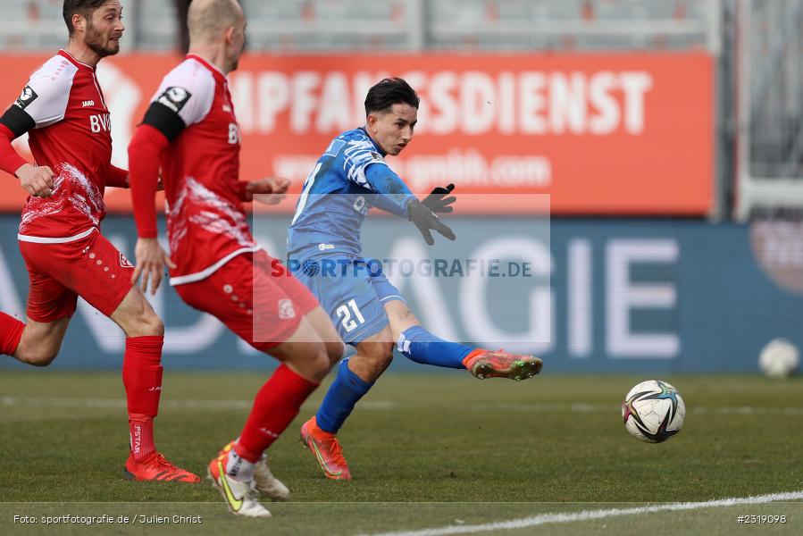 Jason Ceka, FLYERALARM Arena, Würzburg, 26.02.2022, DFL, sport, action, Februar 2022, Saison 2021/2022, 3. Liga, FCM, FWK, 1. FC Magdeburg, FC Würzburger Kickers - Bild-ID: 2319098