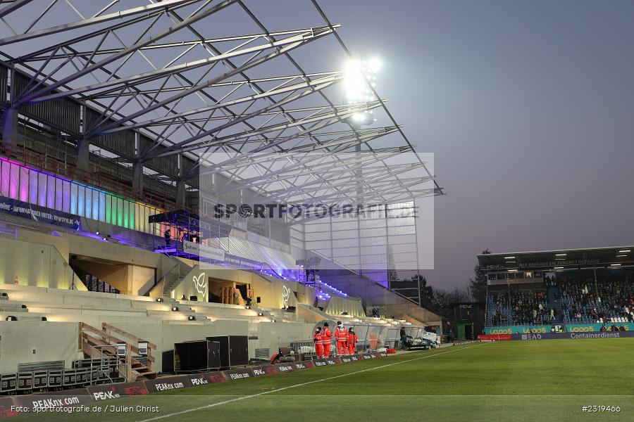 Beleuchtet, Für Frieden, Tribüne, Merck-Stadion, Darmstadt, 04.03.2022, DFL, sport, action, März 2022, Saison 2021/2022, 2. Bundesliga, FCH, D98, SVD, 1. FC Heidenheim 1846, SV Darmstadt 98 - Bild-ID: 2319466