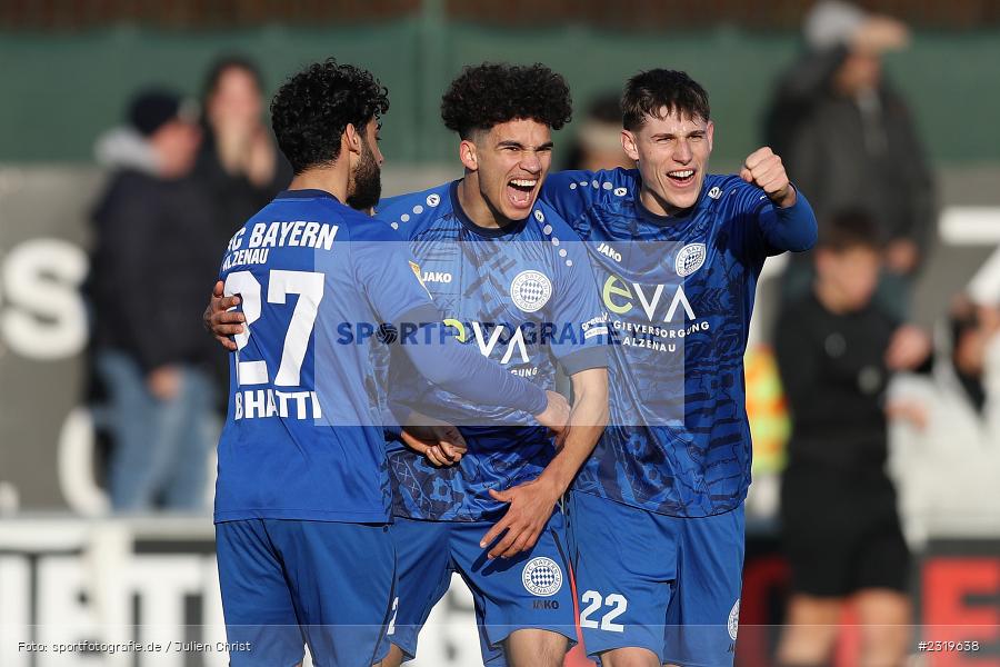 Torjubel, Leandro Baumann, Main-Echo Arena, Alzenau, 05.03.2022, HEL, sport, action, März 2022, Saison 2021/2022, Abstiegsrunde, Lotto Hessenliga, TGF, FCB, Türk Gücü Friedberg, FC Bayern Alzenau - Bild-ID: 2319638