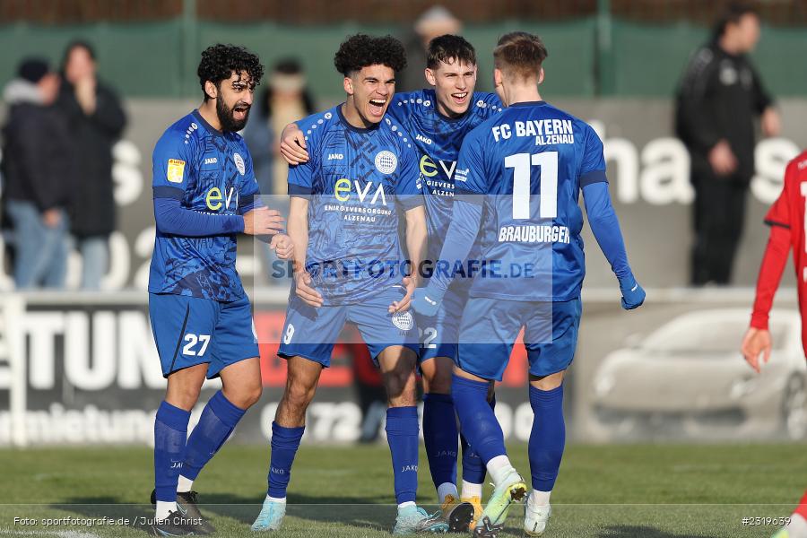 Torjubel, Leandro Baumann, Main-Echo Arena, Alzenau, 05.03.2022, HEL, sport, action, März 2022, Saison 2021/2022, Abstiegsrunde, Lotto Hessenliga, TGF, FCB, Türk Gücü Friedberg, FC Bayern Alzenau - Bild-ID: 2319639