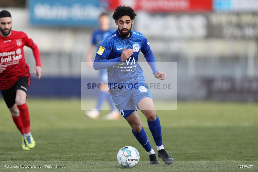 Saher Bhatti, Main-Echo Arena, Alzenau, 05.03.2022, HEL, sport, action, März 2022, Saison 2021/2022, Abstiegsrunde, Lotto Hessenliga, TGF, FCB, Türk Gücü Friedberg, FC Bayern Alzenau - Bild-ID: 2319657