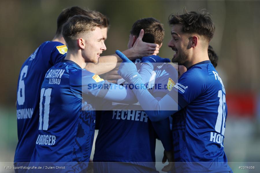 Lukas Fecher, Torjubel, Dren Hodja, Main-Echo Arena, Alzenau, 05.03.2022, HEL, sport, action, März 2022, Saison 2021/2022, Abstiegsrunde, Lotto Hessenliga, TGF, FCB, Türk Gücü Friedberg, FC Bayern Alzenau - Bild-ID: 2319658