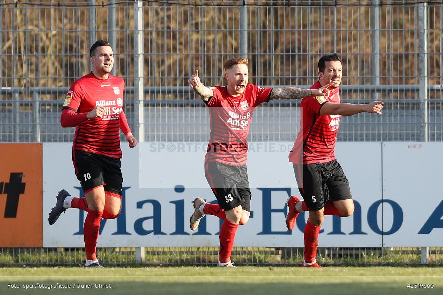 Torjubel, Noah Michel, Main-Echo Arena, Alzenau, 05.03.2022, HEL, sport, action, März 2022, Saison 2021/2022, Abstiegsrunde, Lotto Hessenliga, TGF, FCB, Türk Gücü Friedberg, FC Bayern Alzenau - Bild-ID: 2319660