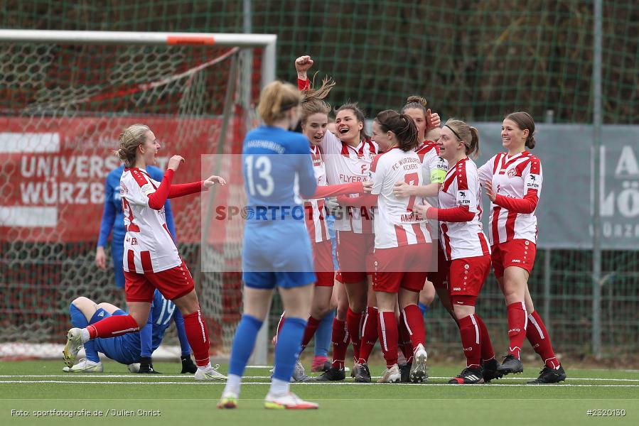 Celia Kirbach, Jule Dickmeis, Meike Bohn, Franka Ziegler, Maria Ansmann, Laura Gerst, Nicole Kreußer, Torjubel, Jovana Markovic, Soccergirl Sportpark, Würzburg, 06.03.2022, BFV, sport, action, März 2022, Saison 2021/2022, Frauen-RL Süd Staffel 2, Regionalliga Frauen, SVF, FWK, SV Frauenbiburg, FC Würzburger Kickers - Bild-ID: 2320130 Celia Kirbach, Jule Dickmeis, Meike Bohn, Franka Ziegler, Maria Ansmann, Laura Gerst, Nicole Kreußer, Torjubel, Jovana Markovic, Soccergirl Sportpark, Würzburg, 06.03.2022, BFV, sport, action, März 2022, Saison 2021/2022, Frauen-RL Süd Staffel 2, Regionalliga Frauen, SVF, FWK, SV Frauenbiburg, FC Würzburger Kickers - Bild-ID: 2320130