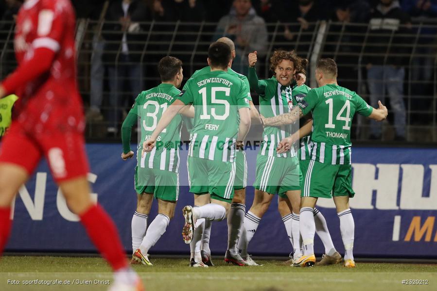 Kevin Fery, Martin Thomann, Freude, Torjubel, David Grözinger, Willy-Sachs-Stadion, Schweinfurt, 08.03.2022, BFV, sport, action, März 2022, Saison 2021/2022, Verbandspokal, Viertelfinale, Toto-Pokal, FWK, FC05, FC Würzburger Kickers, 1. FC Schweinfurt 05 - Bild-ID: 2320212 Kevin Fery, Martin Thomann, Freude, Torjubel, David Grözinger, Willy-Sachs-Stadion, Schweinfurt, 08.03.2022, BFV, sport, action, März 2022, Saison 2021/2022, Verbandspokal, Viertelfinale, Toto-Pokal, FWK, FC05, FC Würzburger Kickers, 1. FC Schweinfurt 05 - Bild-ID: 2320212