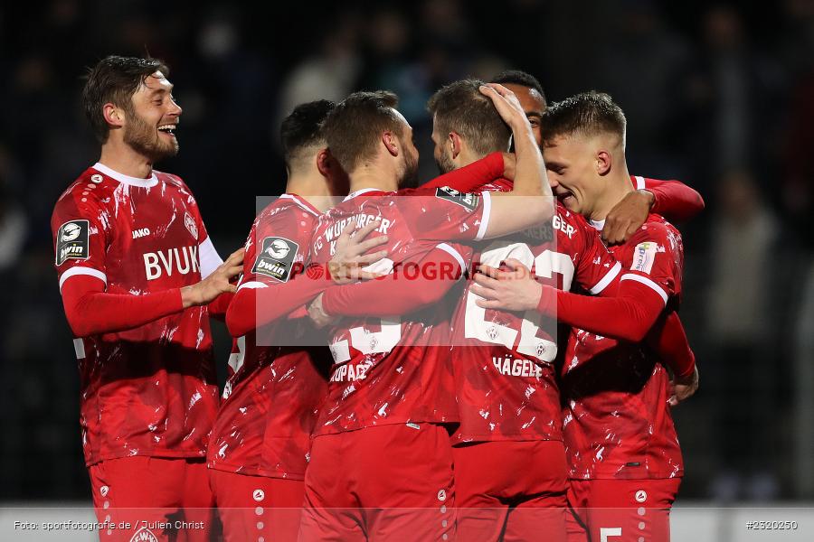 Freude, Torjubel, Willy-Sachs-Stadion, Schweinfurt, 08.03.2022, BFV, sport, action, März 2022, Saison 2021/2022, Verbandspokal, Viertelfinale, Toto-Pokal, FWK, FC05, FC Würzburger Kickers, 1. FC Schweinfurt 05 - Bild-ID: 2320250