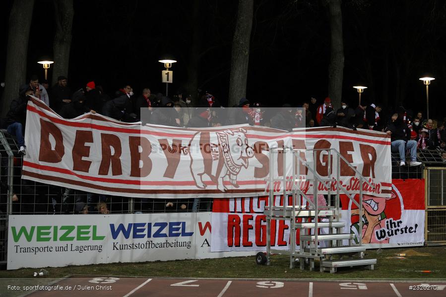 Ihr Würste, WFV, Derby-Sieger, Transparent, Willy-Sachs-Stadion, Schweinfurt, 08.03.2022, BFV, sport, action, März 2022, Saison 2021/2022, Verbandspokal, Viertelfinale, Toto-Pokal, FWK, FC05, FC Würzburger Kickers, 1. FC Schweinfurt 05 - Bild-ID: 2320270