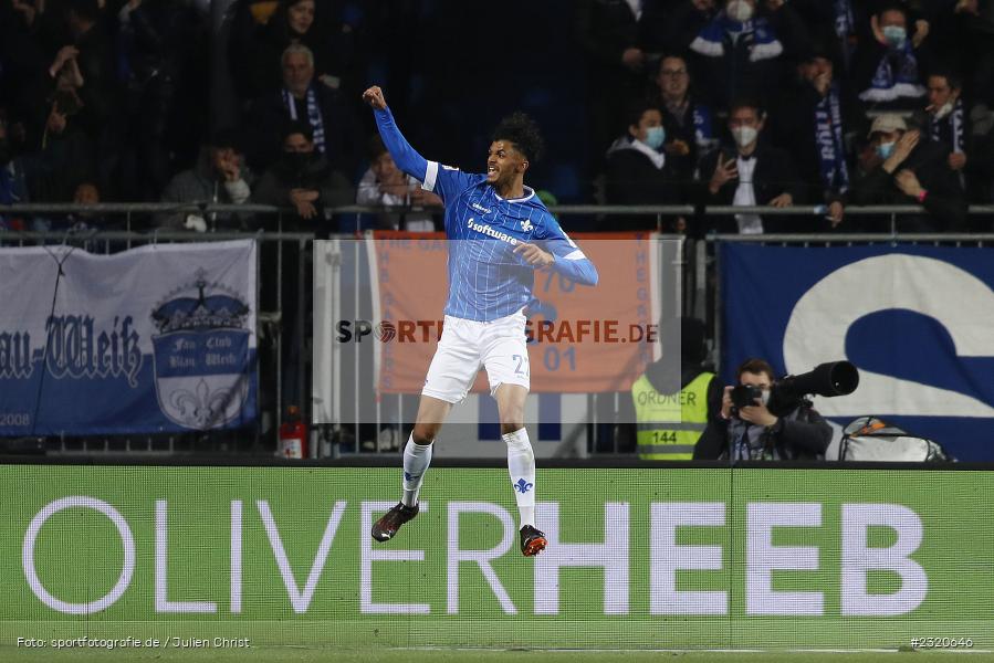 Freude, Torjubel, Aaron Seydel, Merck-Stadion am Böllenfalltor, Darmstadt, 11.03.2022, DFL, sport, action, März 2022, Saison 2021/2022, 2. Bundesliga, SVS, D98, SV Sandhausen, SV Darmstadt 98 - Bild-ID: 2320646