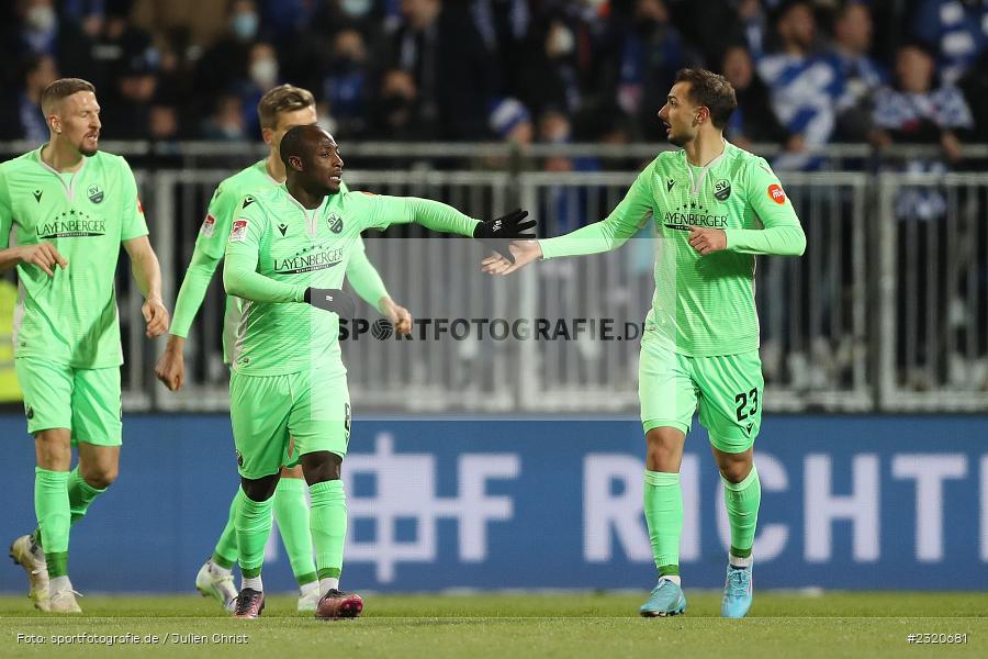 Freude, Torjubel, Ahmed Kutucu, Merck-Stadion am Böllenfalltor, Darmstadt, 11.03.2022, DFL, sport, action, März 2022, Saison 2021/2022, 2. Bundesliga, SVS, D98, SV Sandhausen, SV Darmstadt 98 - Bild-ID: 2320681