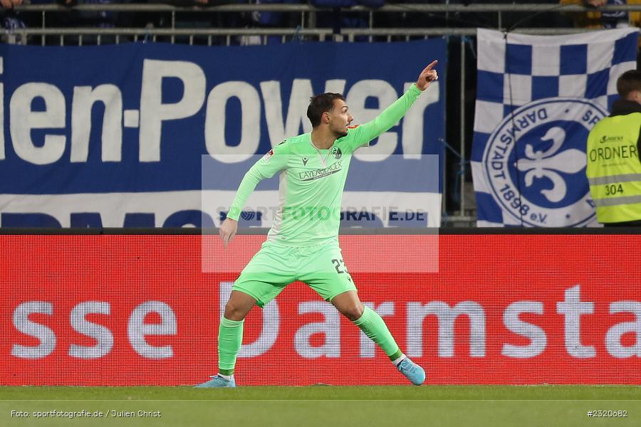 Freude, Torjubel, Ahmed Kutucu, Merck-Stadion am Böllenfalltor, Darmstadt, 11.03.2022, DFL, sport, action, März 2022, Saison 2021/2022, 2. Bundesliga, SVS, D98, SV Sandhausen, SV Darmstadt 98 - Bild-ID: 2320682