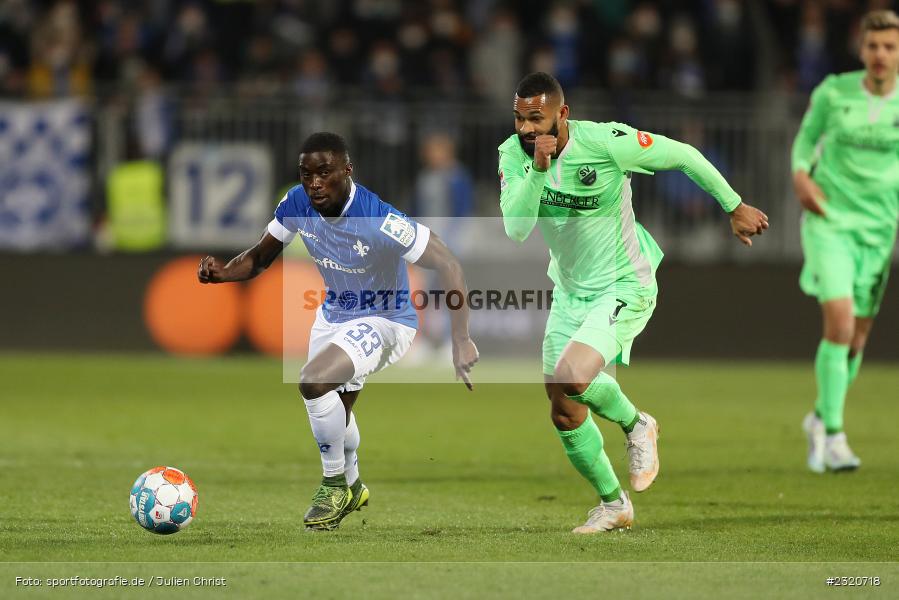 Braydon Manu, Merck-Stadion am Böllenfalltor, Darmstadt, 11.03.2022, DFL, sport, action, März 2022, Saison 2021/2022, 2. Bundesliga, SVS, D98, SV Sandhausen, SV Darmstadt 98 - Bild-ID: 2320718