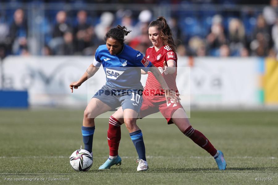 Gia Corley, Dietmar-Hopp-Stadion, Hoffenheim, 12.03.2022, DFB, sport, action, März 2022, Saison 2021/2022, FLYERALARM, Bundesliga, Frauen, FFBL, FLYERALARM Frauen-Bundesliga, FCB, TSG, FC Bayern München, TSG Hoffenheim - Bild-ID: 2320755
