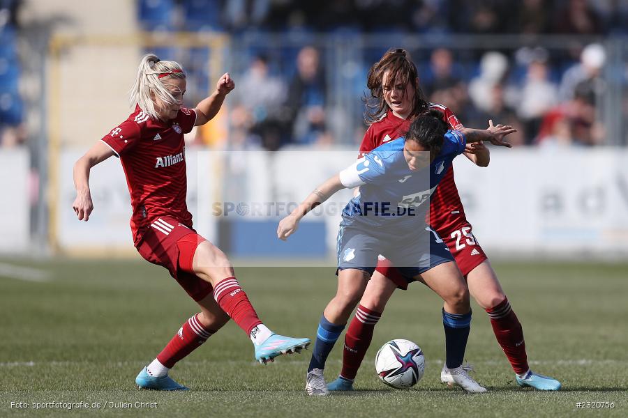 Gia Corley, Dietmar-Hopp-Stadion, Hoffenheim, 12.03.2022, DFB, sport, action, März 2022, Saison 2021/2022, FLYERALARM, Bundesliga, Frauen, FFBL, FLYERALARM Frauen-Bundesliga, FCB, TSG, FC Bayern München, TSG Hoffenheim - Bild-ID: 2320756