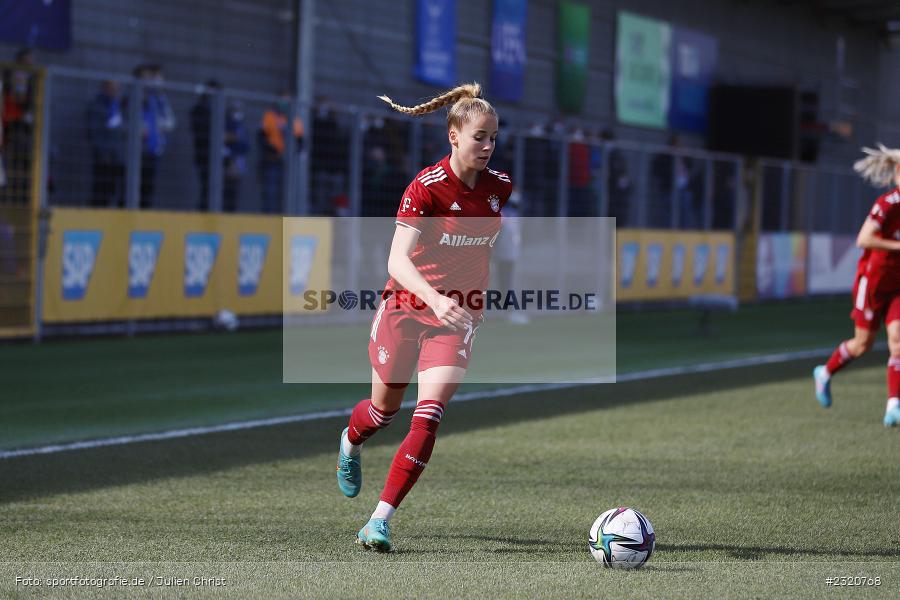 Giulia Gwinn, Dietmar-Hopp-Stadion, Hoffenheim, 12.03.2022, DFB, sport, action, März 2022, Saison 2021/2022, FLYERALARM, Bundesliga, Frauen, FFBL, FLYERALARM Frauen-Bundesliga, FCB, TSG, FC Bayern München, TSG Hoffenheim - Bild-ID: 2320768