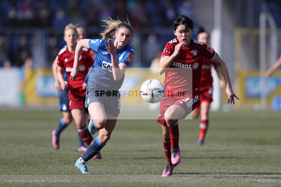 Saki Kumagai, Dietmar-Hopp-Stadion, Hoffenheim, 12.03.2022, DFB, sport, action, März 2022, Saison 2021/2022, FLYERALARM, Bundesliga, Frauen, FFBL, FLYERALARM Frauen-Bundesliga, FCB, TSG, FC Bayern München, TSG Hoffenheim - Bild-ID: 2320816