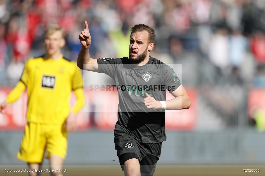 Emotionen, Gestik, Torjubel, David Kopacz, FLYERALARM Arena, Würzburg, 13.03.2022, DFB, sport, action, März 2022, Saison 2021/2022, Fussball, 3. Liga, BVB, FWK, Borussia Dortmund II, FC Würzburger Kickers - Bild-ID: 2320885