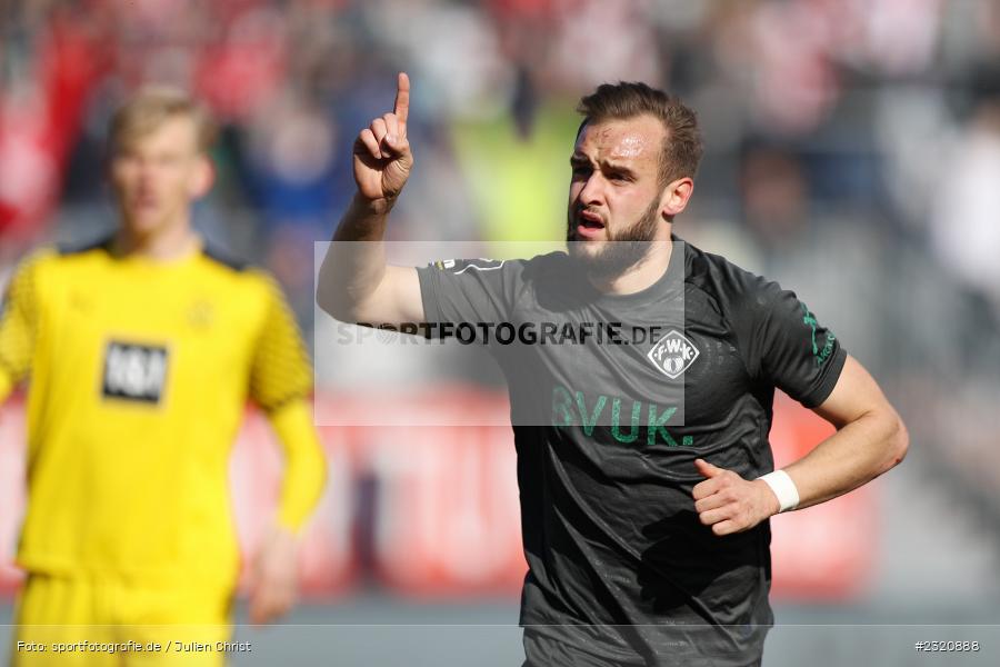Emotionen, Gestik, Torjubel, David Kopacz, FLYERALARM Arena, Würzburg, 13.03.2022, DFB, sport, action, März 2022, Saison 2021/2022, Fussball, 3. Liga, BVB, FWK, Borussia Dortmund II, FC Würzburger Kickers - Bild-ID: 2320888